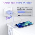 thumbnail image 2 of USB C Charger - 2 Pack 20W PD Type C Wall Charger with 6ft Fast Charging Cables Compatible with iPhone 17/16/15, Samsung Galaxy and More, 2 of 7