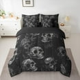 thumbnail image 2 of Manfei Boho Sugar Skull Bedding Comforter Set 7 Pieces, Vintage Retro Flower Queen Bedding Sets, Halloween Queen Sheet Sets, Lightweight Room Decor, 2 of 8