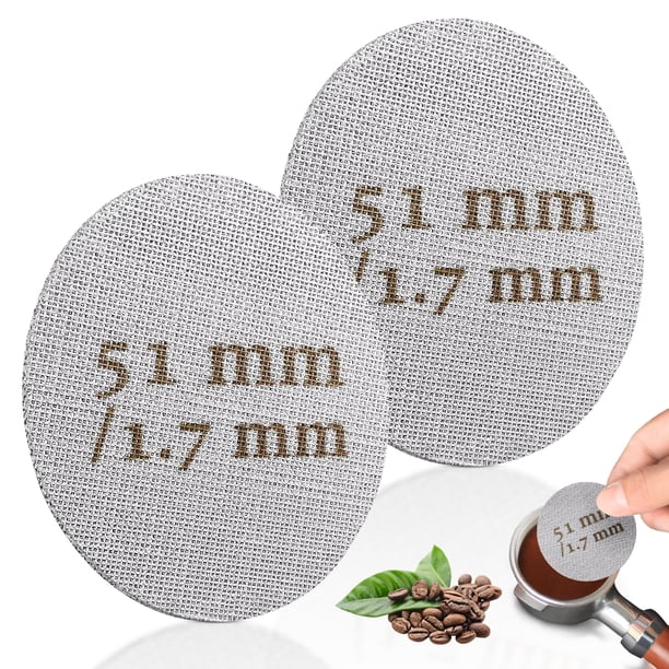 Filtros de café sinterizados Injueey de acero inoxidable Premium 2 piezas 51MM