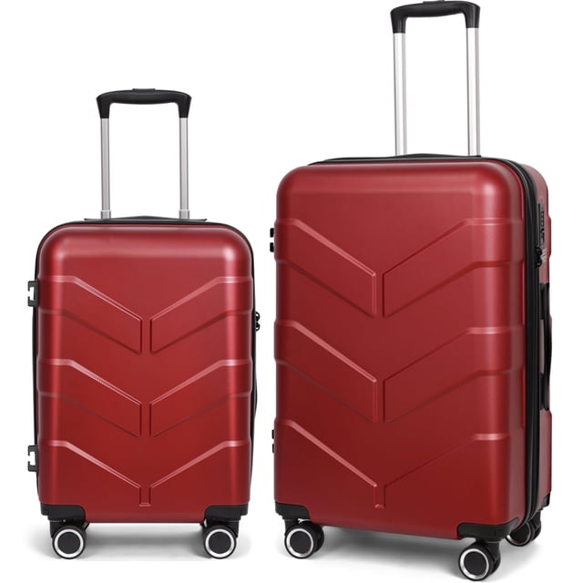 TILYMOL Luggage Sets 2 Piece with Spinner Wheel, Hardside Suitcase Set with TSA Lock, Expandable Travel Luggage for Women, Red