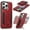 Winered, variant on ELEHOLD Case for iPhone 16 Pro Max, Leather Case with Magnetic Split Credit Card Holder & Stand,Black