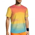 thumbnail image 2 of T Shirt For Men Sunset Print Subtle Pan Flag Hip Hop Running T-Shirts Short Sleeves Quick Dry Tops B, 2 of 7
