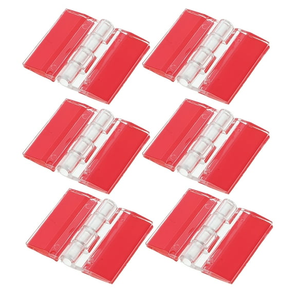 6pcs Self Adhesive Cabinet Hinges Acrylic Small Clear Plastic Hinges 35 x 25 mm Transparent Continuous Folding Hinges for Crafts