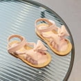thumbnail image 4 of Juebong Sandals for Baby Girls Clearance Kids Girls Strappy Sandal Open Toe Summer PU leather Sandal Slip On Princess Flat Sandals Flower Shoes for Kids Size 0-12 Years, 4 of 5