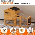 thumbnail image 4 of Ataucjin 2-Tier Wooden Rabbit Hutch Cage,Indoor Outdoor Pet House with Anti-Chew Metal Ramp, Removable Leak-Proof Tray, Ventilated Wire Netting, Spacious Catwalk for Small Animals, 4 of 7