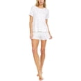 thumbnail image 1 of Flora by Flora Nikrooz Maura Printed Ribbed Pajama Sets, Ivory, Small, 1 of 2