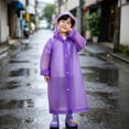 thumbnail image 4 of Kids Rain Poncho, Reusable Waterproof Hooded Rain Cape for Children with Adjustable Drawstring, Portable Tear-Resistant EVA Rain Gear for Outdoor Play, School, Hiking, and Camping, 4 of 6