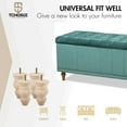 thumbnail image 5 of 5 inch / 12cm Wooden Furniture Legs, Tchosuz Pack of 4 Unfinished Solid Wood Turned DIY Replacement Bun Feet with M8 Hanger Bolts & T-Nuts or Sofa Couch Cabinet Recliner Ottoman Riser, 5 of 6