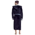 thumbnail image 6 of TOWELNROBE - Men’s Hooded Shower Robe - Polyester Full-Length Warm Kimono - Luxury & Comfort(BLK-Small-Medium), 6 of 6
