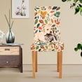 thumbnail image 4 of Yayeee 2 Pack Dining Chair Covers Stretch Parson Chairs Slipcovers Seat Protector, Beige Retro Leaves, 4 of 6