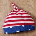 thumbnail image 4 of Linfrsh Toddler Boy Clothes 18-24 Months Cute 4th of July Baby Boy Outfit Short Sleeve Letter Romper Striped Star Pants Hat Set Infant Summer Clothes Newborn,Red, 4 of 7