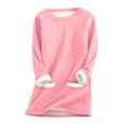 thumbnail image 5 of Bovemsi Womens Sweatshirts Winter Fleece Lined Warm Shirts For Women Casual Solid Color Long Sleeve Crewneck Thermal Top Fashion Outfits 2025 Clothes, 5 of 8