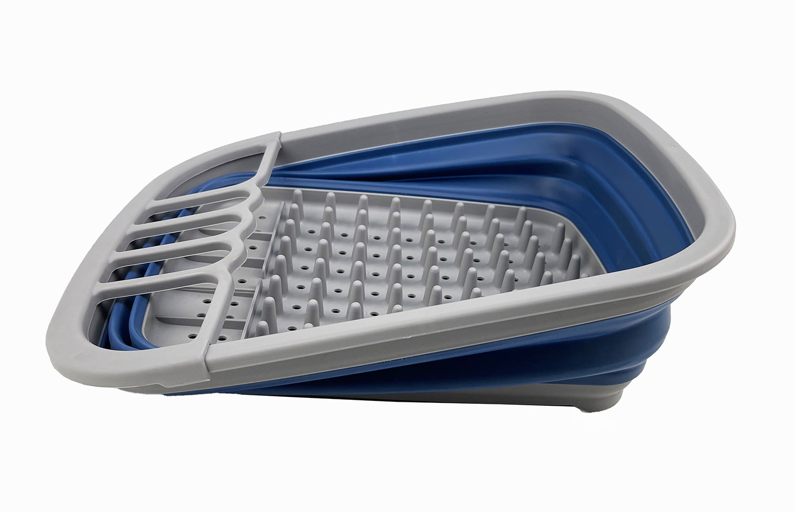 SAMMART 8L (2.11Gallons) Collapsible Plastic Dish Drainer - Foldable Drying Rack - Portable Dinnerware Organizer - Space Saving Kitchen Utensil Storage Tray