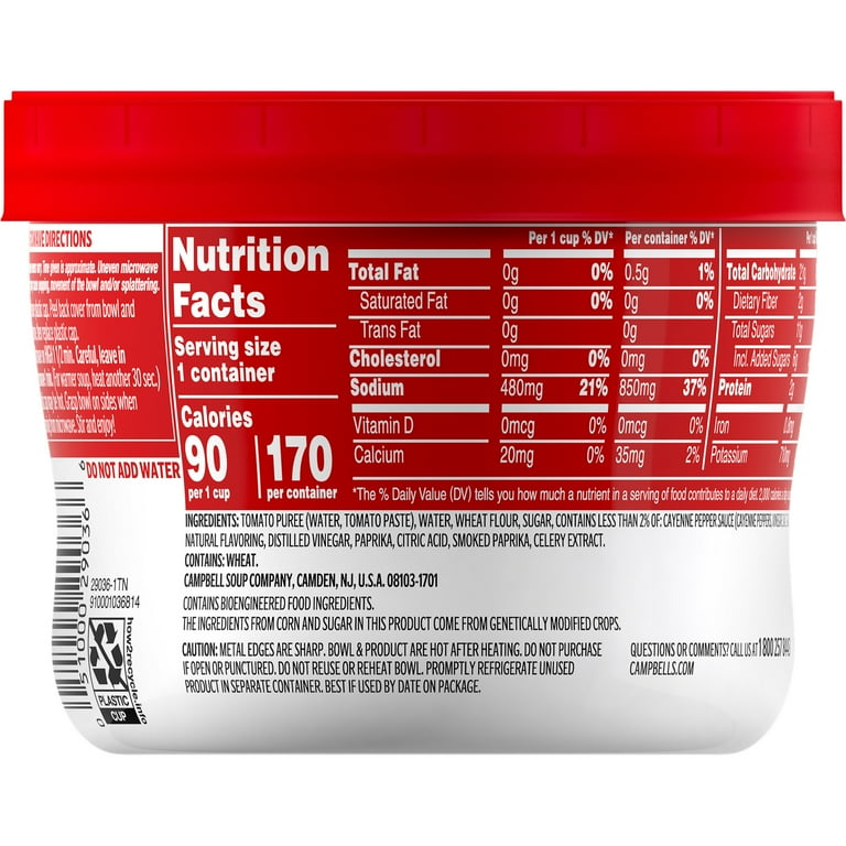 Campbell's Spicy Tomato Soup, 15.4 oz Microwavable Bowl - Walmart.com