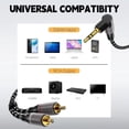 thumbnail image 3 of 3.5mm To 2RCA Auditory Cable Braided Shielded For Soundbars Sound Device With Gold Connectors, 3 of 7