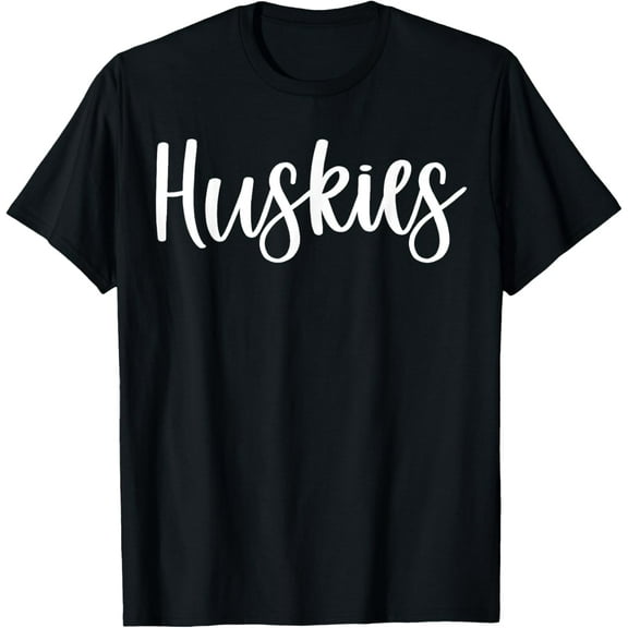 Huskies School Spirit Team Mascot Game Night T-Shirt men and women can wear,black,white,creative gift