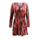 thumbnail image 4 of Vestido informal de manga larga con estampado de rayas y bolsillo con cordón para mujer Fridja  nbo1211, 4 of 5