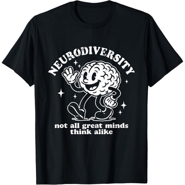 Camiseta retro divertida de neurodiversidad no todas las grandes mentes