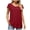 Red, variant on ZQUUVOU Short Sleeve Shirt For Women Eyelet Tops Summer Crewneck Blouse Loose Black
