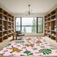 thumbnail image 2 of ODIKA 5x7 Machine Washable Non-Slip Area Rug, Leaping Wildcat Botanical High Traffic Rug, Pink, 918297, 2 of 7