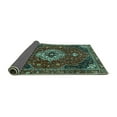 thumbnail image 2 of Ahgly Company Indoor Square Medallion Turquoise Blue Traditional Area Rugs, 4' Square, 2 of 4