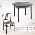 thumbnail image 3 of Costway 5-Piece Round Dining Table Set, Space-saving Dinette Table Set with Storage Shelf Gray + Black, 3 of 10