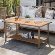 Bilot Outdoor Coffee Table, 35" x 17.5" All Weather Lumber Patio ...