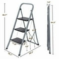 thumbnail image 4 of SONGMY 2 Steps Ladder, Folding Anti-Slip Safety Tread Step Ladder, 300Lb Load Capacity for Industrial Home Use, 4 of 10