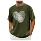 thumbnail image 1 of Tops para hombre, blusas y camisas de cuello redondo y manga corta para hombre. Camiseta/camisa informal de cuello redondo y manga corta con estampado de corazones para hombre. Tops de poliéster para, 1 of 3