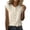 Beige, variant on Women's Scalloped Ruffle Crew Neck Cap Sleeve Linen Blend Button Front Shirts Loose Fit Solid Color Casual Daily Beach Travel Office Work Sleeveless Blouses(Navy, M)
