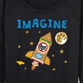 thumbnail image 3 of Pete The Cat - Imagine Space Rocket - Women's Lightweight French Terry Long Sleeve Shirt, 3 of 6