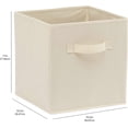 thumbnail image 4 of Foldable Fabric Organizer with Handles, 10.5 "x10.5 "x11", Beige - Pack of 6, 4 of 4