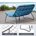 thumbnail image 2 of Pellebant 2-Seater Outdoor Patio Loveseat with Soft Cushions – All-Weather Rust-Resistant Metal Frame Patio Sofa for Balcony, Poolside, Backyard, Porch (Blue), 2 of 10