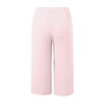 thumbnail image 5 of Girls Casual Solid Color Elastic Waist Capri Pants for Everyday Comfort with Pockets for Play, 8-9 Years, Pink, 5 of 5