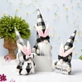 thumbnail image 4 of Bunny Figurines Easter Gnome Home Tray Decoration Farmhouse Spring Holiday Ornaments,  Black & White, 3pcs, 4 of 5