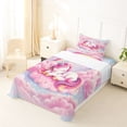 thumbnail image 5 of Erosebridal Unicorn Gifts Twin Sheet Sets For Unicorn Lover,Pink Magic Animal Bedding For Kids Girls 3-Piece, 5 of 6