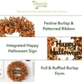 thumbnail image 3 of Nearly Natural 30in. Halloween Burlap Ribbon Wreath, 3 of 5