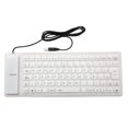thumbnail image 2 of 85-Key Flexible Silicone Keyboard, Waterproof and Dustproof Foldable USB Wired Keyboard for PC, Laptop, and Travel Use B#007 White, 2 of 9