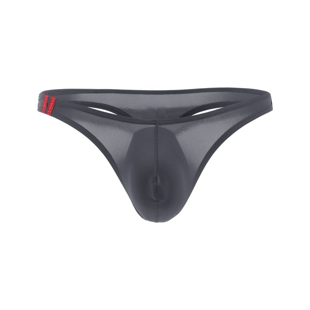 Tanga de seda de hielo fina con forma de U para hombre, cintura baja, sexy, a la moda