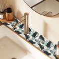 thumbnail image 2 of Yayeee Faucet Mat for Kitchen Sink 14.7" Diatomite Long Splash Guard Pad, Black Floral Cat Pattern, 2 Pack, 2 of 7
