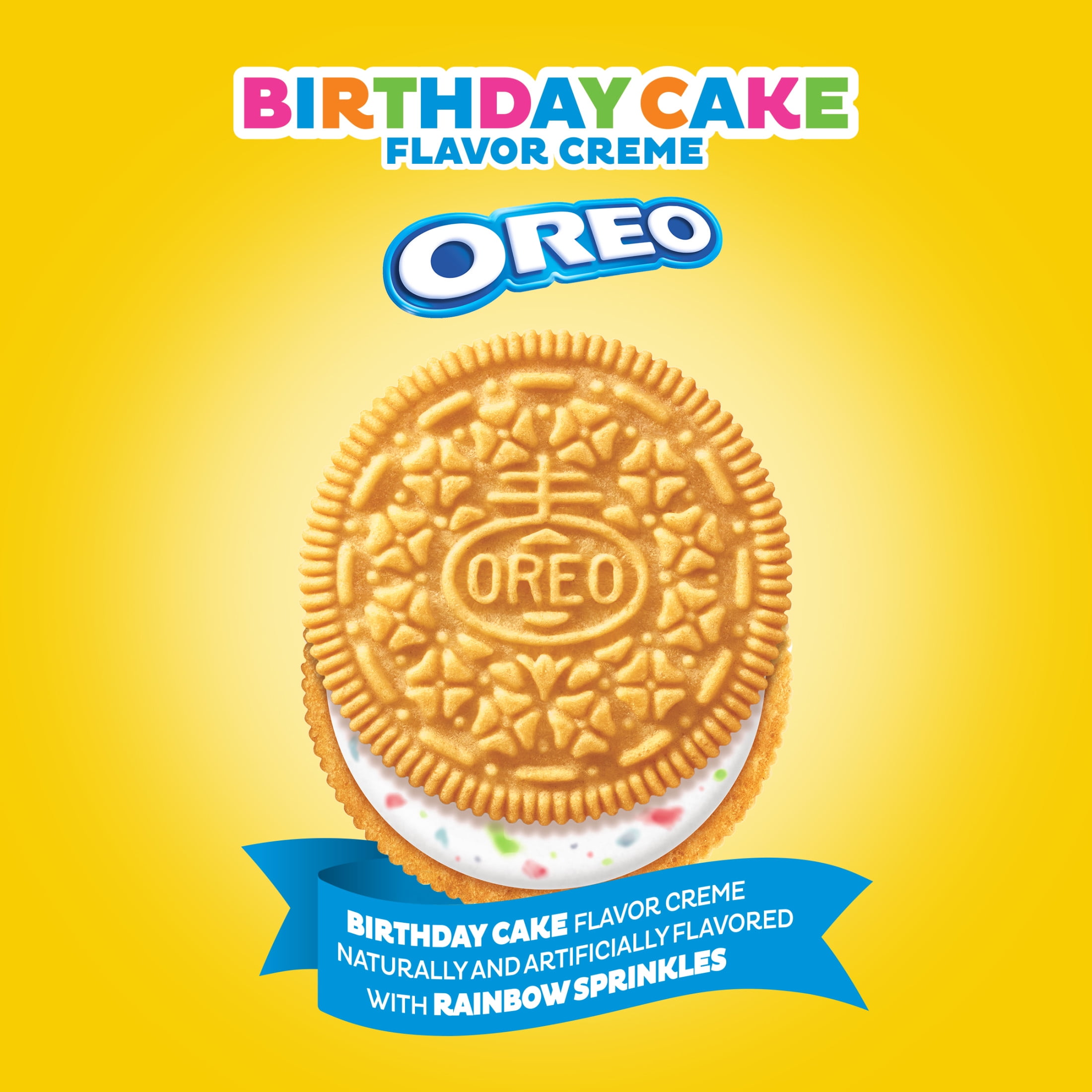 OREO Golden Birthday Cake Creme Sandwich Cookies, Limited Edition, 10.68 oz