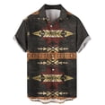 thumbnail image 1 of Camisas Cuello De Hombre Las camisas de manga corta de Hawaii de las tendencias de la moda 3d imprimieron el estilo (Black, 3XL), 1 of 3