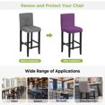 thumbnail image 5 of Dark Purple Bar Stool Cover Set of 4, Farmhouse Solid Purple Color Modern Art Stretch Bar Chair Cover, Removable Washable Pub Counter Stool Chair Slipcover for Kitchen Dining Room Pub Cafe, 5 of 9
