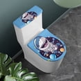 thumbnail image 2 of HELLHERO Fashion Toilet Seat Cover Elastic Edge Elastic Fabric, Elastic Bottom, Fits All Toilet Shapes U-Shaped, Cartoon Shark, 2 of 7