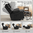 thumbnail image 3 of Felizpace Oversized Power Lift Recliner Chairs for Elderly with Heat and Massage, Dual Motor Infinite Position Recliner, Headrest Adjustment & Hidden Storage, Breathable Leather, Black, 3 of 9