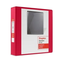 Staples 2" 3-Ring View Binder D-Ring Red (ST60222)