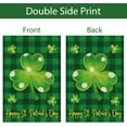 thumbnail image 5 of Happy St Patricks Day Shamrock Garden Flag 12×18 Inch for Outside, Small Burlap Buffalo Plaid Clovers Lucky Welcome Yard Holiday Decorative Flag, 5 of 6