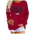 thumbnail image 1 of EIMELI T-Shirts Graphiques Décontractés à Manches Longues pour Femmes, Col Rond, Chandails en Molleton, Pull-Over, Hauts pour Femmes, 1 of 6