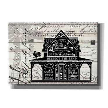 Epic Graffiti 'Y'all Blessed Farmhouse' by Cindy Jacobs, Canvas Wall Art, 26"x18"
