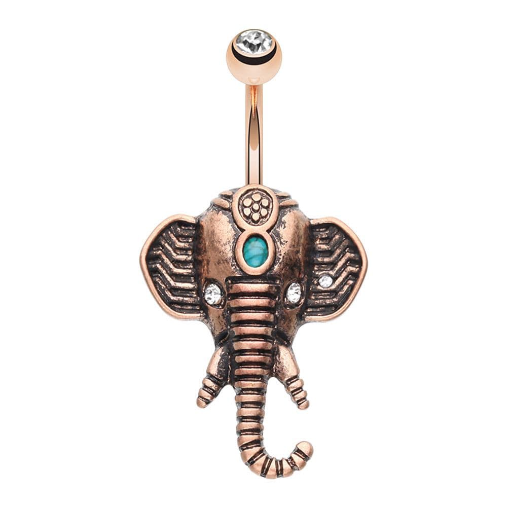 Rose Gold Supreme Ganesha Elephant Belly Button Ring